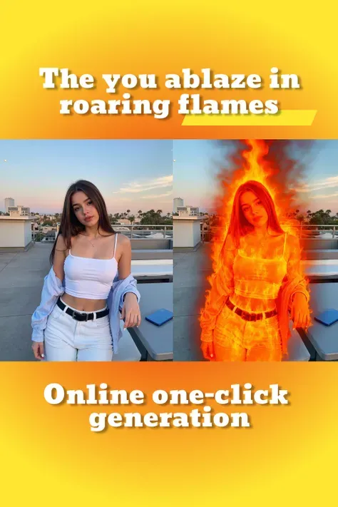 The you ablaze in roaring flames