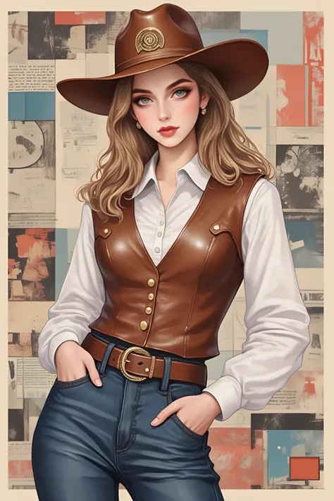 Retro magazine cover girl