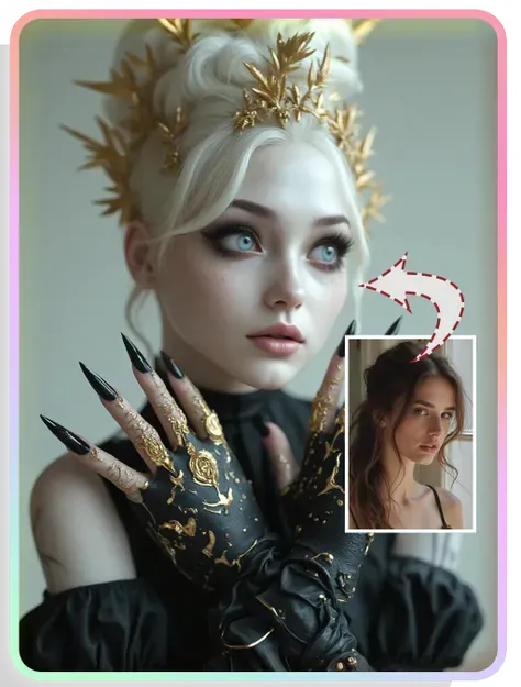 أسلوب الذكاء الاصطناعي：صور إبداعية لملكة مدينة الأحلام الذهبية