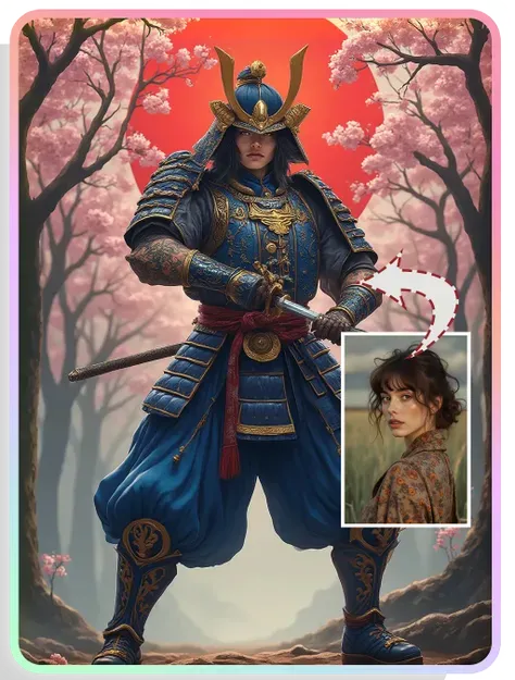 AI style：Japanese-style Xingdian Ancient Female Warrior Armor Style