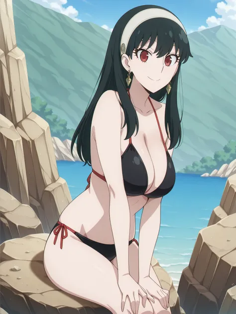 Tawawa on Monday (Getsuyoubi no Tawawa) (月曜日のたわわ) Part 26 / Bikini Sitting On Rock - Concept booru