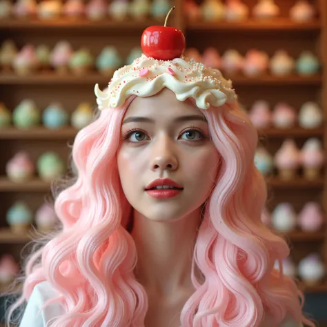 クリームヘアアクセサリー