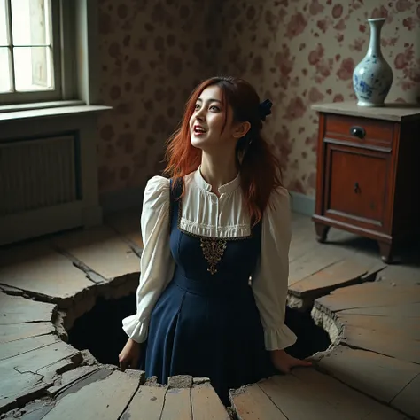 Das Mädchen, das in ein Loch gefallen ist