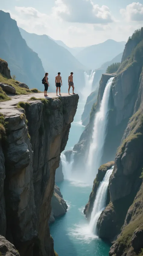Humans on the edge of a cliff