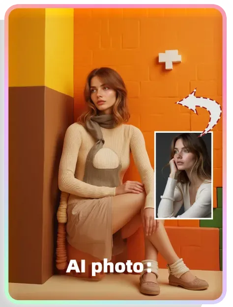 AI 風格：俄羅斯方塊女孩主題攝影