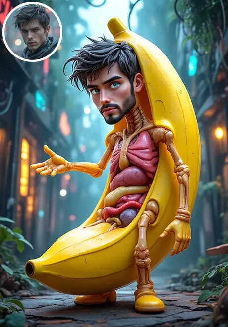 Personaje de Plátano Divertido-Estilo Nychos