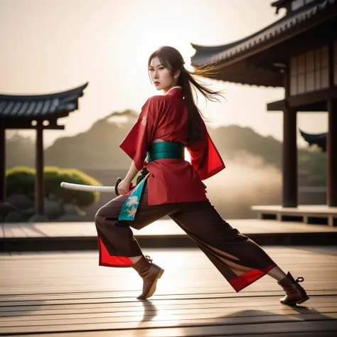 A warrior in a kimono
