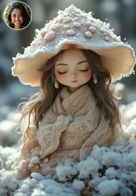 雪帽下: 蘑菇的休息 