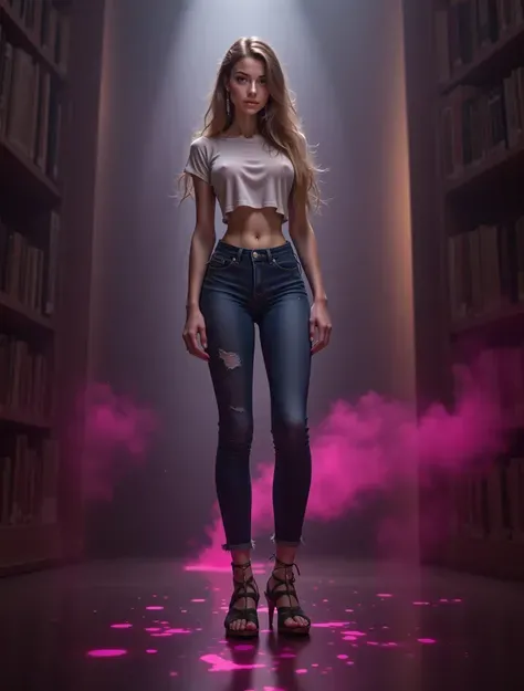 Girl In magic library