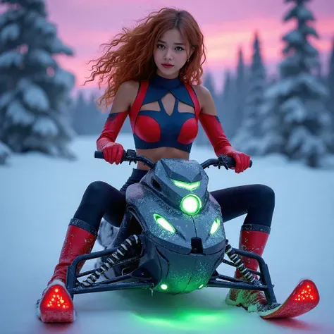 Coole Schneemobil-Mädchen