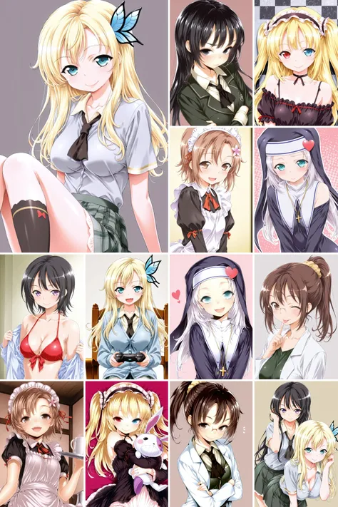 6 in 1，僕は友達が少ない，Buriki/马口铁，Watanabe Yoshihiro/渡邊義弘 - Artist Style illustrious XL_v1.0