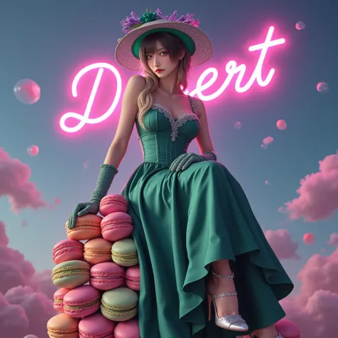 Estilo de chica sentada en la comida