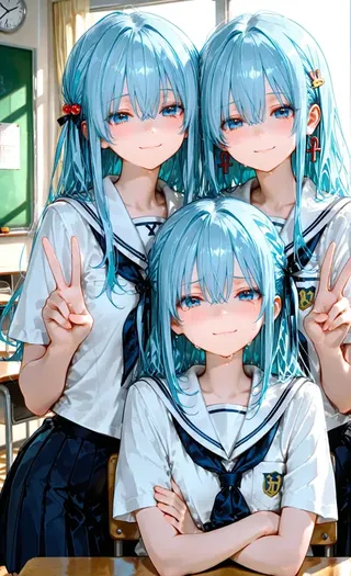 Mizu, Sora, and Aozora