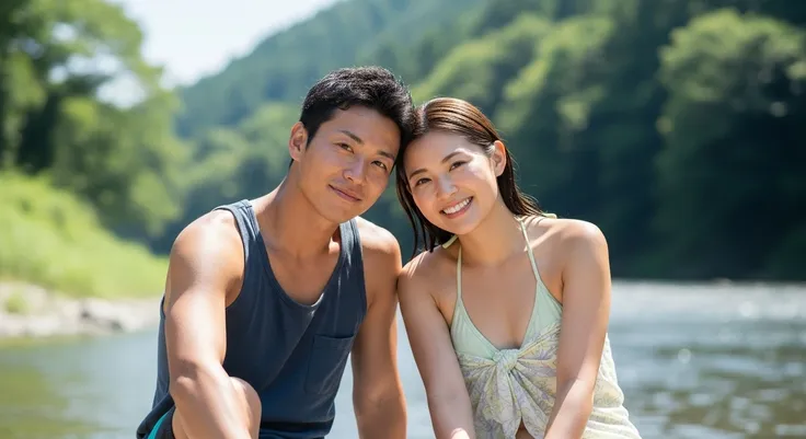 Couple enjoying a barbecue v1