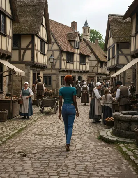 Sie im mittelalterlichen Dorf