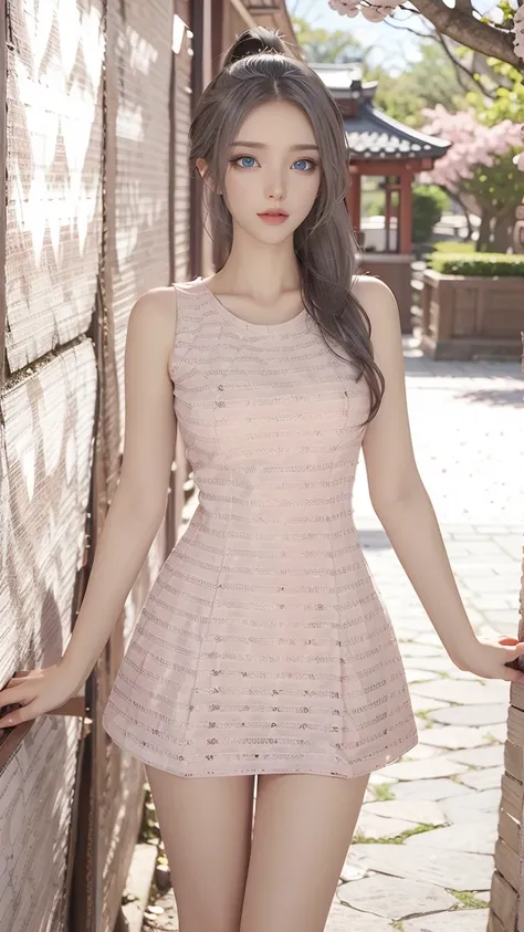 粉嫩條紋甜美洋裝-海藝 2025_9_1