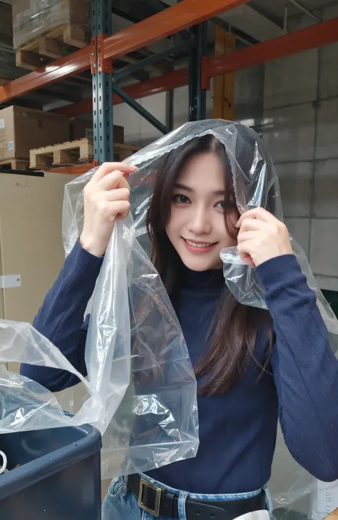 Cô gái và túi nhựa