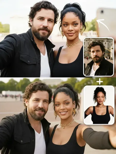 Foto com famoso por IA