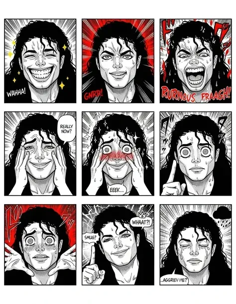 Exaggerated black and white comic expression generator