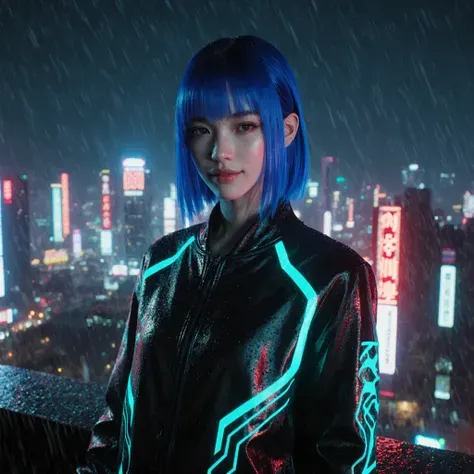 사이버펑크 아름다운 소녀