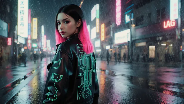 im futuristischen Tokio bei Nacht