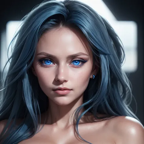 direct gaze, emphasis on the eyes