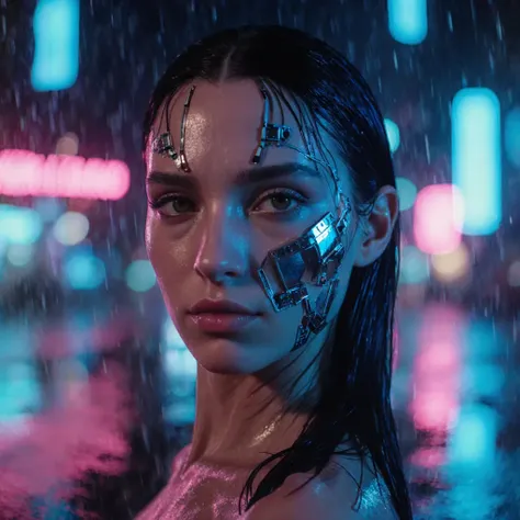 Futuristic neo-noir aesthetics: