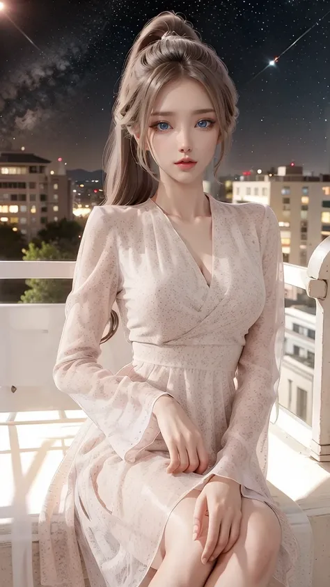 淺粉高腰修身飄逸感洋裝-海藝 2025_9_15