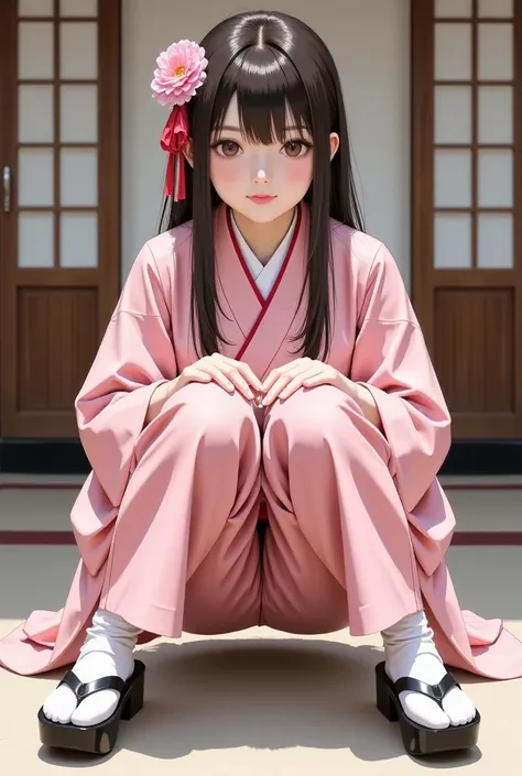 和風着物姿のしゃがみポーズ v1.0