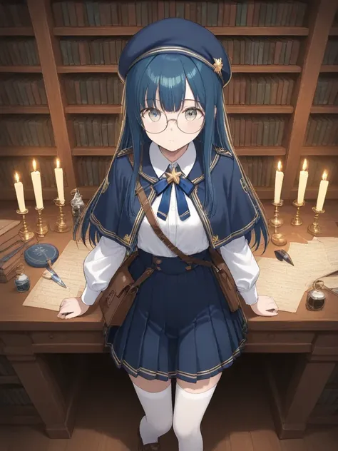 glasses blue hair girl メガネ少女 1.0