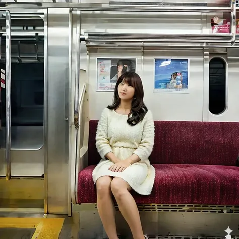 Japanese woman sitting on a train207 v1.0