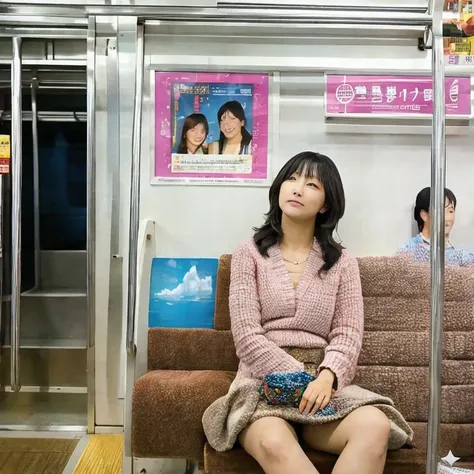 Japanese woman sitting on a train202 v1.0