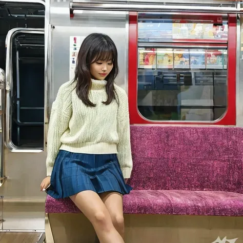 Japanese woman sitting on a train211 v1.0