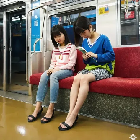 Japanese woman sitting on a train214 v1.0