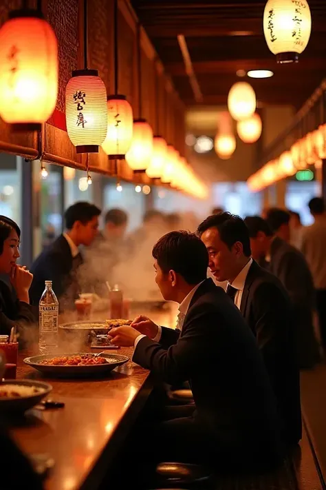 The scene is a Japanese izakaya
