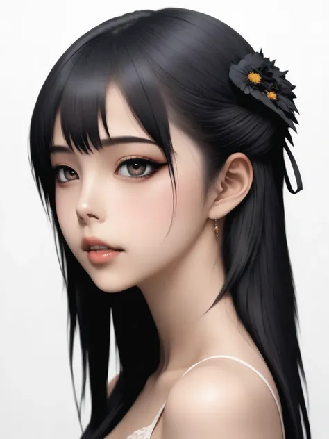 綺麗な黒髪の日本人女性･IL v1.0
