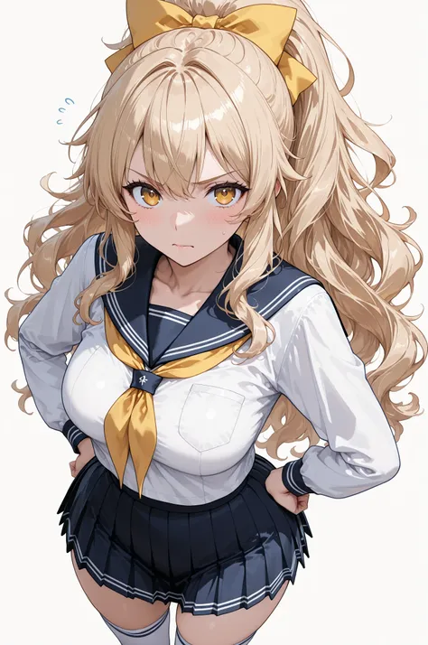 voluminous wavy hair ponytail girl 0.5