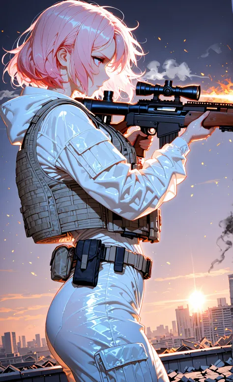 Pink-haired sniper on duty! 💥