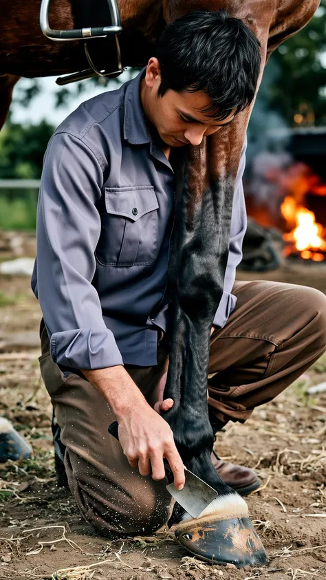 Trimming a horse's hoof feels so grounding 🐎