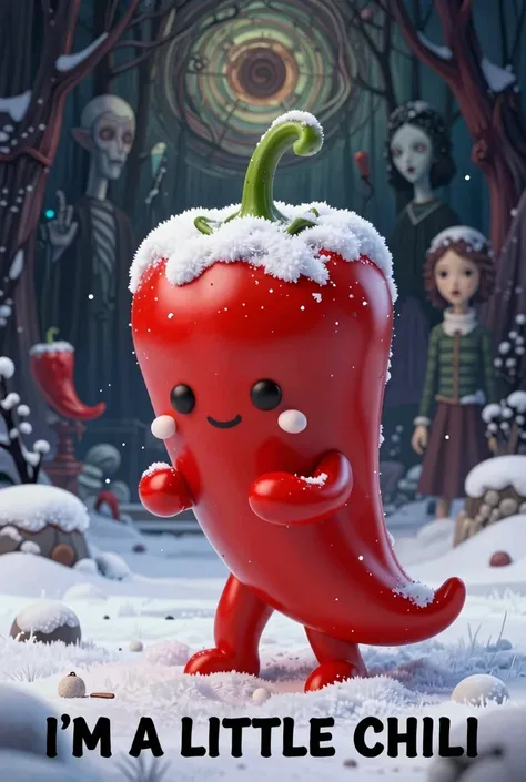 Cute chili boy in snowy spooky woods 🥵