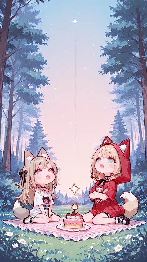 Forest birthday party with foxes 🎂