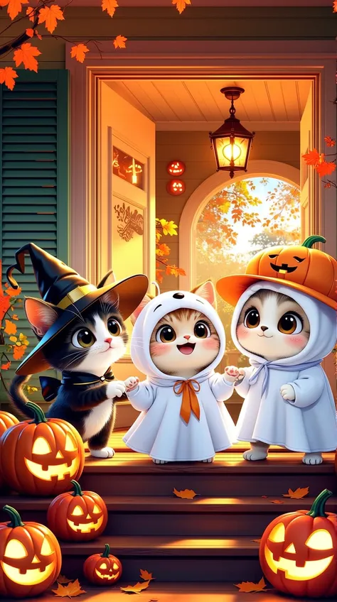 Halloween kitties ready for trick-or-treat! 🎃