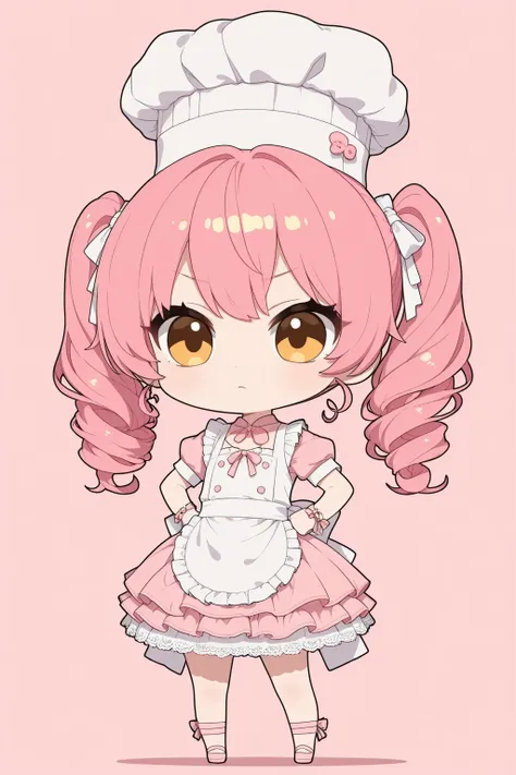 ピンクのツインテールのパティシエ キャラクター 0.5