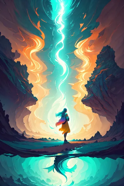 good woman standing in a (bioluminescent:1.35) ocean, (biofluorescence), (Biofluorescent Fish:1.2), (vibrant, colourful, color,:1.4), (glowing, glow), under water, seabed, school of fish, <lora:doortoinfinity:0.6> <lora:pastelmixInspiredV5_v5:0.5>, maste...