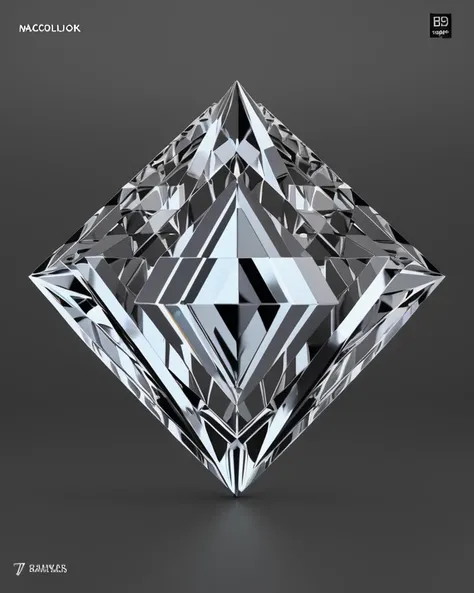 A diamond pattern, with sans-serif typography in the center of each diamond. The repetition of the diamond pattern creates a sense of rhythm, while the typography adds a touch of elegance, Chris LaBrooy, highly detailed digital art, macrophotography hyper...