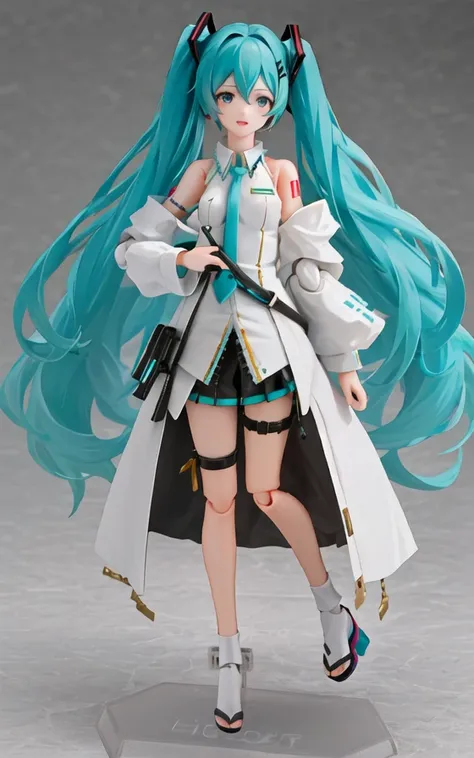 (masterpiece, best quality, absurdres:1.2), photo of a highly detailed (figma) of (hastune miku:1.2), 1girl, solo, [realistic], rendered in blender