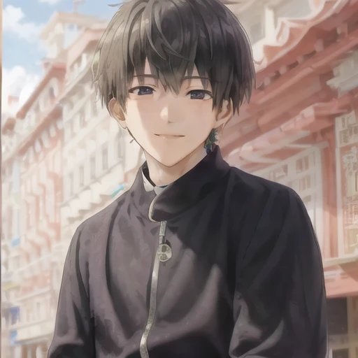 Masterpiece, best quality, 1boy, <lora:DingZhenLora:1>