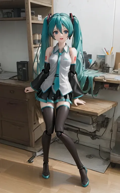 (masterpiece, best quality, absurdres:1.2), a highly detailed (figma:1.1), (hatsune miku:1.1), 1girl, solo, [[realistic]], extremely detailed background
