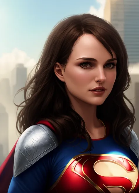 natlp, woman, sexy, superman cosplay, highly detailed, artstation, smooth, sharp focus, 8K,underboob