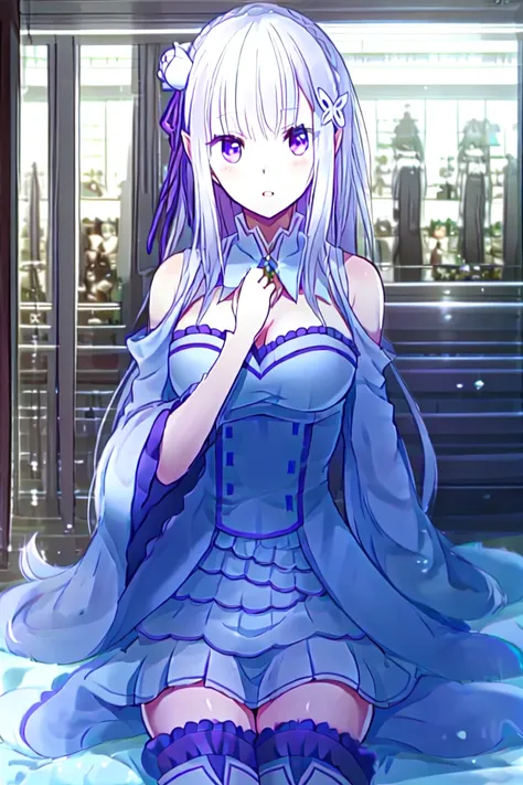 best quality, highres,ultra-detailed, solo_focus, <lora:Emilia:1.0>, Emilia,